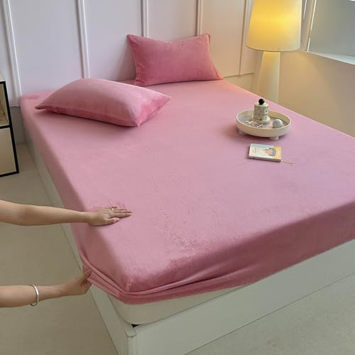 JIANINGHOME Bettlaken 120x200,Winter Samt Warm Kuschel Boxspringbett Frottee Bettlaken