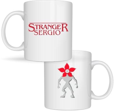 Taza personalizada con nombre. Regalos Frikis personalizados. Tazas personalizadas de cerámica series televisión. Tazas de series personalizada. Regalos originales. (Stranger)
