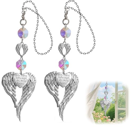 2PCS Angel Wings Sun Catchers for Windows – for Garden Decor – Suncatcher