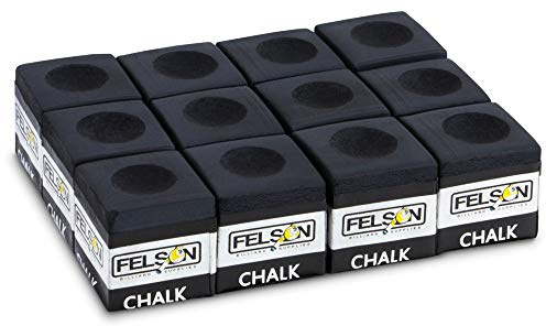 Pool Cue Chalk Cubes, 12-Pack - Table Billiards Stick Bulk Supplies, Equipment, Accessories - Games, Tournaments, Bars, Home, Sports & Hobbies (Black)