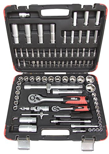 Hilka Tools 01110094 Dr Socket Set, Black/Silver, 1/4-1/2-Inch