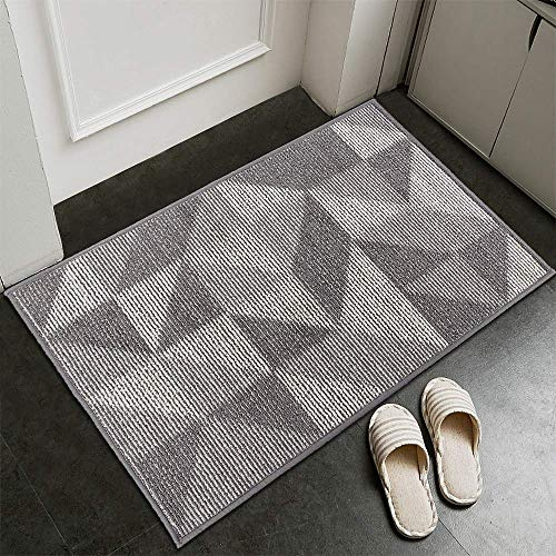 eBoutik - Grey Modern Home Welcome Door Mat Decoration- Door Mat Non Slip Indoor Doormat Machine Washable Barrier Mat Dirt Trapper - Home Decor (Grey, 50cm * 80cm)