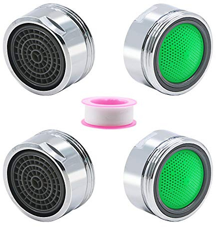 4 Pack Faucet Aerator for 1.5 GPM, (24mm)15/16-Inch Male Threads Faucet Bubbler, Sink Aerator/Laminar Bubble Water Saving Faucet Aerator, Chrome