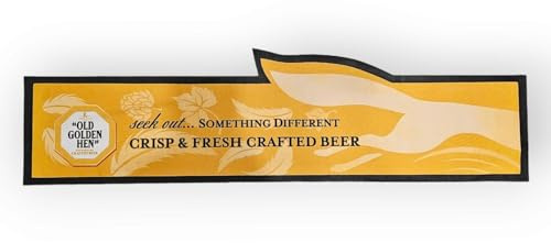 Generic Old Golden Hen Bier Barmatte 90x24cm Unterleger Gummi Fleece Crafted Beer, V0011