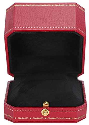 Brrnoo Ring-Geschenkbox, Exquisites Aufbewahrungsdisplay Elegantes Einzelring-Etui für zur Hochzeit(Rote Einzelringbox)