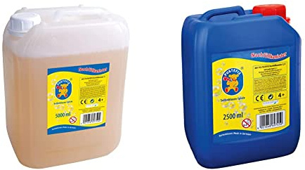 Pustefix 2050502 Nachfüllkanister I 5 l Seifenblasenflüssigkeit I Bunte Bubbles & 420869745 Seifenblasen Nachfüllkanister 2,5 Liter I Seifenblasenflüssigkeit für bunte Blasen I Made in Germany