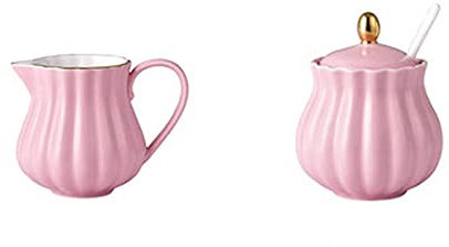 CHENMIAOMIAO Sauce Boat Gravy Bowl Ceramic Cream Pitcher Groove Shape Coffee Serving Gravy Boat 220cc/7.4oz Suitable for 2 Pieces of Coffee and Tea pour ladle (Color : Pink)