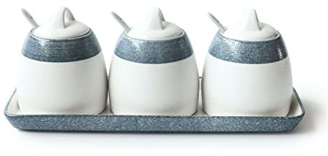 pots à épices, sucrier japonais avec couvercle, pot à sucre en céramique, accessoires for café Zephyr, bec verseur à sucre, pot de rangement de cuisine-bleu et blanc B-3 (couleur : bleu et blanc B, ta