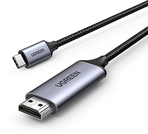 UGREEN Cable USB C a HDMI 4K@60Hz UHD USB3.0 Adattatore Tipo C per Thunderbolt 4 3 Compatible con iPhone16 15 Plus Pro Max Mac mini M4/M4 Pro Air MacBook M4 Pro Max iPad Pro Air Galaxy S24(1M)