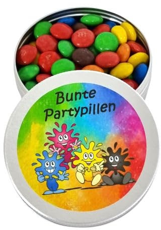 Bunte Partypillen aus der Dose,M&M, Geschenk Freundschaft, Spaßgeschenk von Feinkost Student