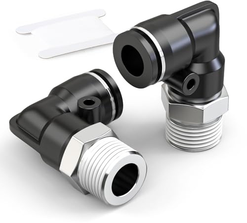 TAILONZ PNEUMATIC Winkelstück mit Außengewinde 8 mm x 1/8 Zoll BSP Steckverschraubungen PL8-01 (Packung mit 10 Stück)