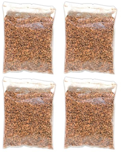 ACAN Tradineur - Pack de 4 Bolsas de Corcho triturado para belén - Accesorio para decoración en el Nacimiento - Ideal para los últimos Detalles