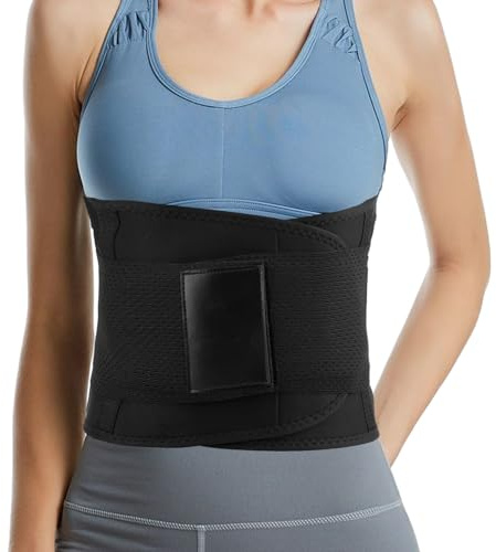 SLEEKEE 1 cintura da donna per allenamento e allenamento, fascia per la vita snellente, da donna, per la vita (nero), Nero , Taglia unica