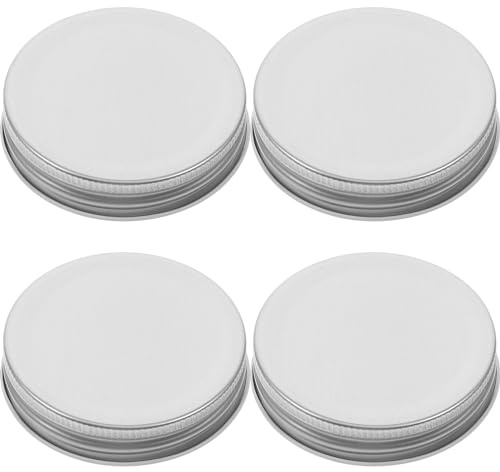 LIFKOME 4 Stück Jar Ersatzdeckel Edelstahl Keimsprossen Glasdeckel Mouth Jars Ersatzdeckel Schraubdeckel Für Schraubgläser Weckgläser Flasche Fest