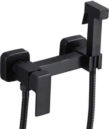 Doccetta Per Wc Con Miscelatore Doccetta Bidet Per Wc Spruzzatore Del Bidet Per La Toilette Doccetta Per Bidet Miscela Calda E Fredda Tutta In Rame,quadrato Nero