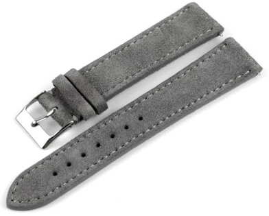 PUCHEN Uhrenarmband aus weichem Wildleder 18 mm 20 mm 22 mm Uhrenarmband für Herren und Damen,Dunkelgrau,20mm