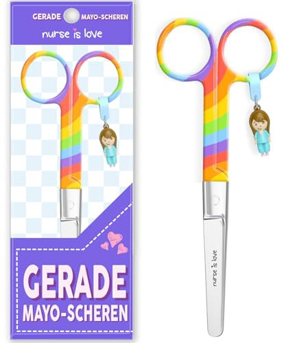 Mayo Ciseaux infirmiere, ciseaux infirmier bout rond | infirmiere accessoires avec motifs uniques à pansement compressif | lames aiguisées inox | idéal trousse de secours