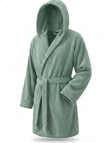 Top Towel Elegant - Badrock för kvinnor och män i 100% bomull, 500 g/m² - val med huva eller utan huva - mjuk och absorberande för dusch, spa och pool, Vattengrön, XL