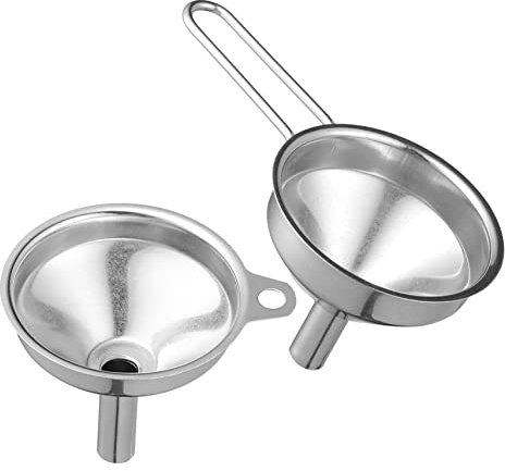 Holibanna 2stücke Edelstahltrichter Für Küchengebrauch Befüllen Von Flaschen Schmalen Gläsern Dosen Und Anderen Behältern Für Öl Saft Wein Und Mehr