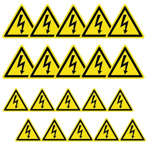 NLONLL 20 Pcs Electrical Hazard Warning Safety Sign Sticker Danger High Voltage Stickers Warning Signs Labels Self Adhesive Vinyl Warnings Signs Electrical Safety Stickers (5cm/10cm)