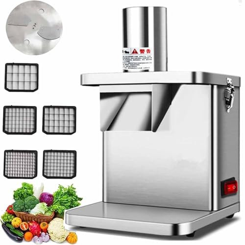 ZenSeFarin Affettatrice per cubetti di Verdure 2 in 1 Tagliaverdure elettrica e affettatrice Macchina per cubetti di Verdure Commerciale Affettatrice Automatica di Patate e cipolle Taglio a cubetti