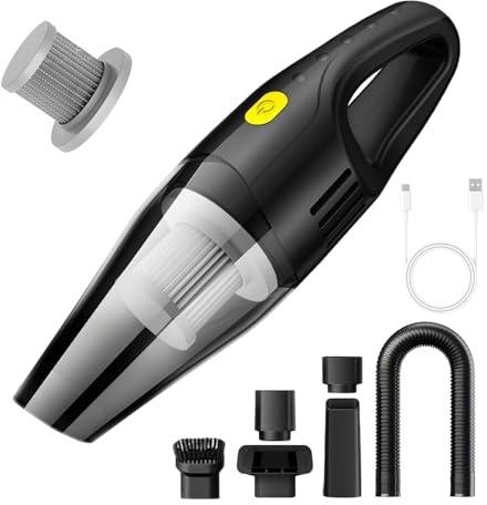 FLITI Aspirateur à Main, 20000Pa Aspirateur à Main sans Fil, 6 in 1 Aspiration Super Puissante Aspirateur Voiture Puissant sans Fil, Mini aspirateur pour Maison Voiture Table Canapé