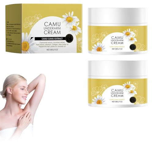 2 Pezzi Crema Deodorante, Antitraspirante, Crema Deodorante Morbida, Deodorant Cream, Per Tutti i Tipi di Pelle, Trattamento Antitraspirante per Sudorazione Intensa, Ascelle Fresche e Asciutte a Lungo
