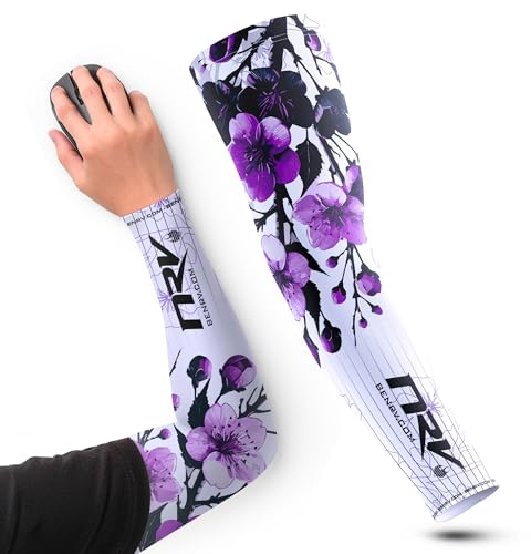 NRV Manchette Gaming Orchid – Compression Sleeve eSport Élégante – Anti-Friction, Respirante et Durable – Design Fleur d'Orchidée (Violet, XL)