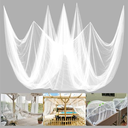 Wbesty Mosquito Net for Patio & Garden Mesh Screen Breathable Insect Bug Bird Netting for Plants, Trees, Outdoor Tents, DIY Protection Free Cutting White/10 * 2.4M