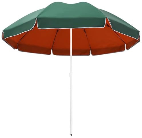 Ombrello Parasole da Esterno, Ombrellone da Spiaggia con Altezza Regolabile, Parasole da Balcone con Rivestimento in Argento Protezione UV 50+, Verde Scuro(240cm/7.9ft)