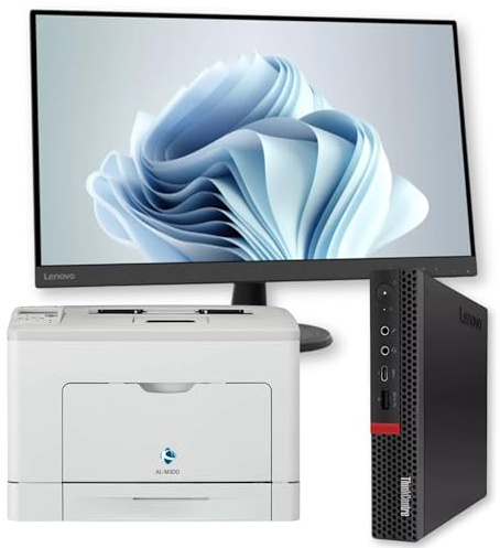 Lenovo Poste de bureau complet Thinkcentre | Core i5-8500 jusqu'à 3,50 ghz | RAM 32 Go | SSD NVMe 1000 Go WiFi | Moniteur FHD 27 avec imprimante laser BN | Win 11 Pro Garantie 36 mois (Renewed)