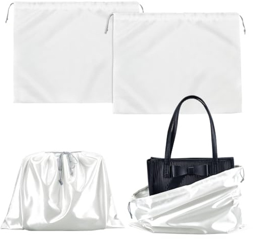 NBEADS 4 pz. Protezione per Borsa, Borse Portaoggetti Da Viaggio con Coulisse Da 40x51cm per Borse, Borsette, Scarpe e Stivali, Bianco