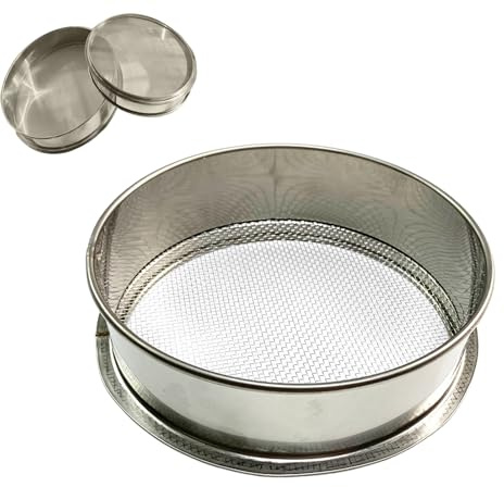 Metal Garden Riddle | Garden Sieve for Soil and Stones | 3mm Fine Mesh Soil Sieve | Wire Mesh Strainer | Gardening Tool for Dirt, Sand, Rock, Filtration, Compost