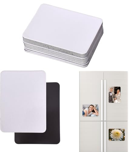 20 Pezzi Magneti da Frigorifero, Sublimazione in Bianco, Magnete Frigo Personalizzabile, Magnete Potente Frigo, per Frigorifero, Lavagna, Cucina Casa, Decorazione da Parete Fai-da-te (6,5 X 9 cm)