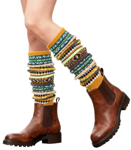 XEPST Stulpen Damen Lange Winter Beinwärmer, Mädchen Beinstulpen Damen Stricken Häkelarbeit Leg Warmers Mädchen Stiefel Boot Abdeckung für Winterwärmer