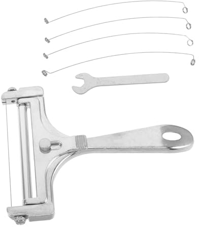 Gatuida Cortadora de Queso y Mantequilla de Acero Inoxidable con Alambres Extra y Llave Rebanadora Manual Metálica para Cortes Precisos Bloques de Queso y Mantequilla