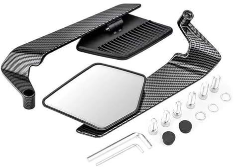 PER Ya&maha MT-03/MT-07/MT-09 SP 2013-2025 Specchietto Retrovisore Per Moto In Alluminio CNC, Spoiler Aerodinamico A Doppia Modalità E Ala Regolabile Specchi retrovisori manubrios