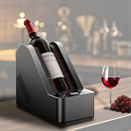Portabler Elektrischer Weinkühler - Einzelflaschenkühler 750ml, Einstellbare Temperatur 0-20℃, Eiskaltes Design, Durchmesser 96mm - Passt Für Wein Und Champagner, Für Wohnungen, Bars, Büros