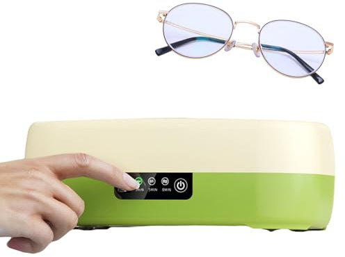 Limpiador ultrasónico de gafas, limpiador de relojes de máquina de limpieza profunda de dentaduras postizas, dispositivo portátil de lavado de joyas para adolescentes y adultos, dentaduras postizas