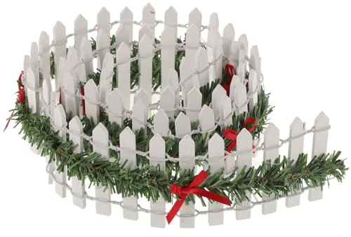 GALPADA Miniature Wooden Fence White Micro Landscape Xmas Decoration Small Picket Fence for Fairy Garden and Terrarium Accessories