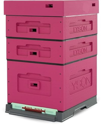 LYSON Bienenbeute Styropor Dadantbeute Dadant Blatt Beute OPTIMA Bienenstock-Set (DUNKELROSA) für die Selbstmontage (Passende Rahmen:47×43,5x30cm;47×43,5x14,5cm)