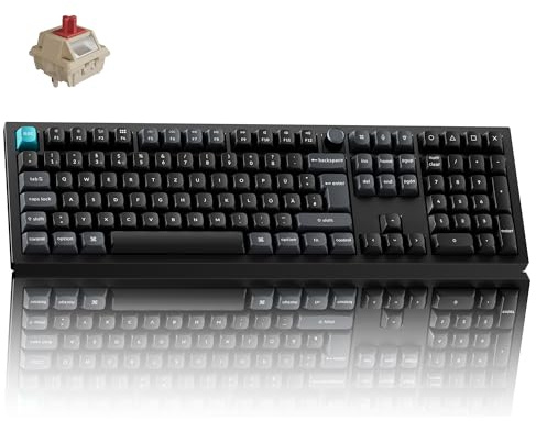Keychron Q6 Ultra 8K – Kabellose mechanische Tastatur mit ISO-QWERTZ-Layout | 8000 Hz - Vollmetallgehäuse - 2,4 GHz/Bluetooth 5.3/USB-C - Red-Schalters - Schwarze Gaming-Tastatur für Mac/Windows/Linux