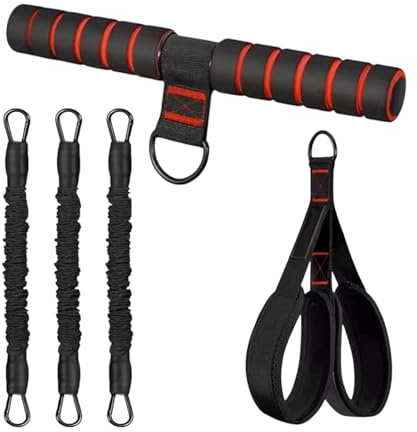 Fascia elastica con pedana ergonomica | Tre Tubi Regolabili 13,6 kg Multifunzione,Tubi per Fitness con Impugnature,Per Allenamento Addominali Vita Braccia Core Gambe Pilates