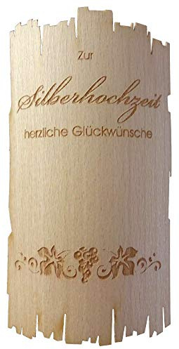 selbstklebendes Flaschenetikett Zur Silbenen Hochzeit