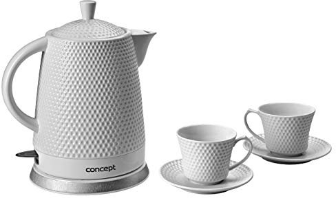 Concept RK0040 Hausgeräte RK0040-Bollitore 2 Tazze, 1,5 l, Colore: Bianco, 2200 W, 1.5 Litri, Ceramica