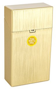 ZIGARETTENBOX - Schwarz Rot Blau Gold Silber XL XXL Big Box 100mm Lang Zigarettenetui Zigarettenschachtel Schachtel Zigarette Zigaretten Metall Leder 20 30 100 mm Druckknopf Pop up Knopf Damen Herren