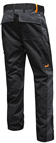 strongAnt Arbeitshose für Herren Männer Bundhose Cargohose Canvas - Schwarz-Grau. Größe: 42