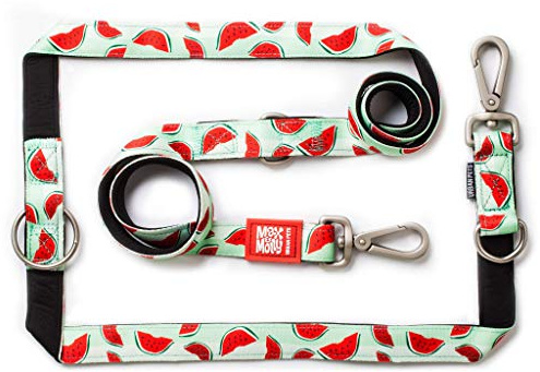Max & Molly Multifunktions Hundeleine 2m mit 2 Karabinern, Watermelon/L Umhängeleine Gepolstert, Sicher & Flexibel - Komfort für deinen treuen Begleiter