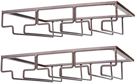 FOMANSH Weinglashalter unter dem Schrank, Gläserhalterung für Weingläser Stielgläser, hängender Weinglasregal aus Metall, Gläser-Aufbewahrung für Küche, Bar und Restaurant, Weiß