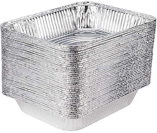 N/ 30 Packs Disposable Aluminum Foil Trays Roasting Trays Containers for Baking Cooking and Frozen Storage of Food (25.5×19.5×5.5cm)